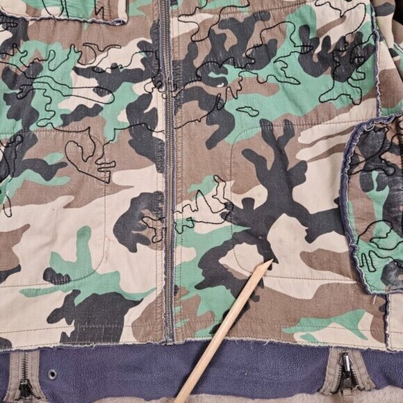 Y2K Triple Five Soul Camouflage Jacket Mens Size M Full Zip Long Sleeve 555 Soul - Picture 4 of 16